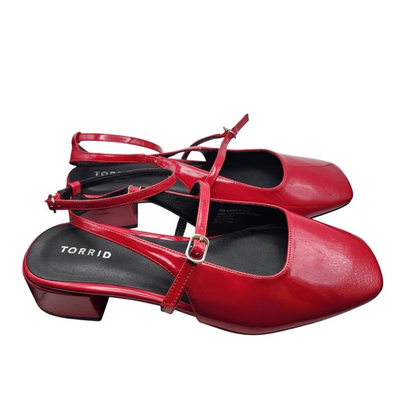 Torrid Womens Red Patent Leather Square Toe Block Heel Mary Jane Shoes Size 11.5 - Picture 1 of 5